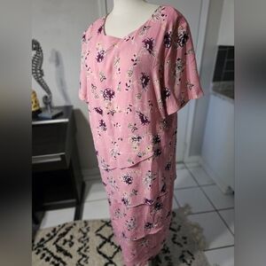 Bedford Fair Pink Floral Dress Size 18W